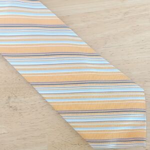 Altea Milano Striped Tie in Yellow, Light Blue & White